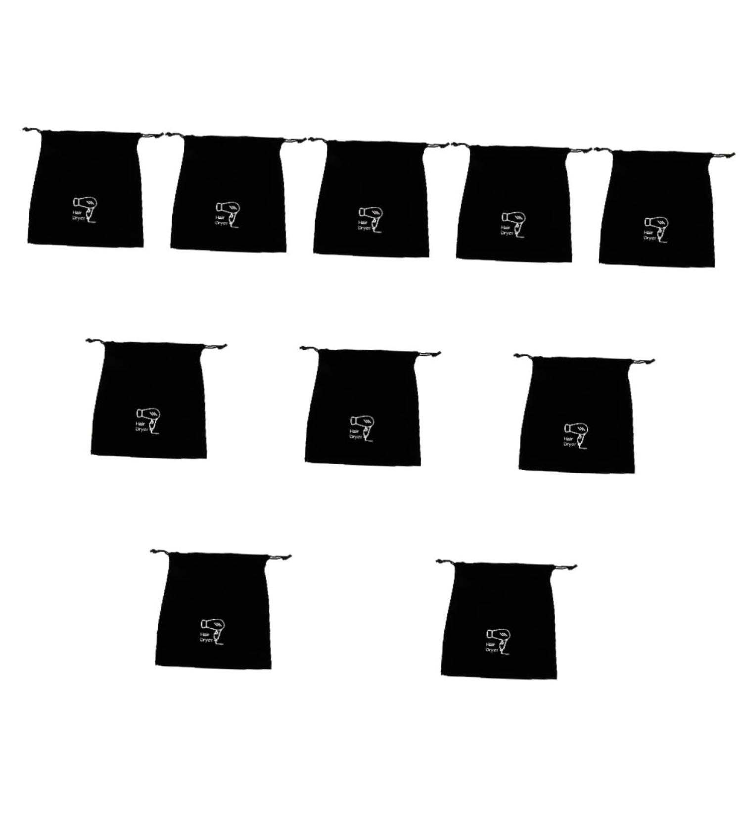 Baluue 10 Pcs Hair Dryer Storage Bag Hair Dryer Pouch Hairdryer Drawstring Bag Blow Dryer Bag Black Flannel - Buy Online on SooperMarket.com