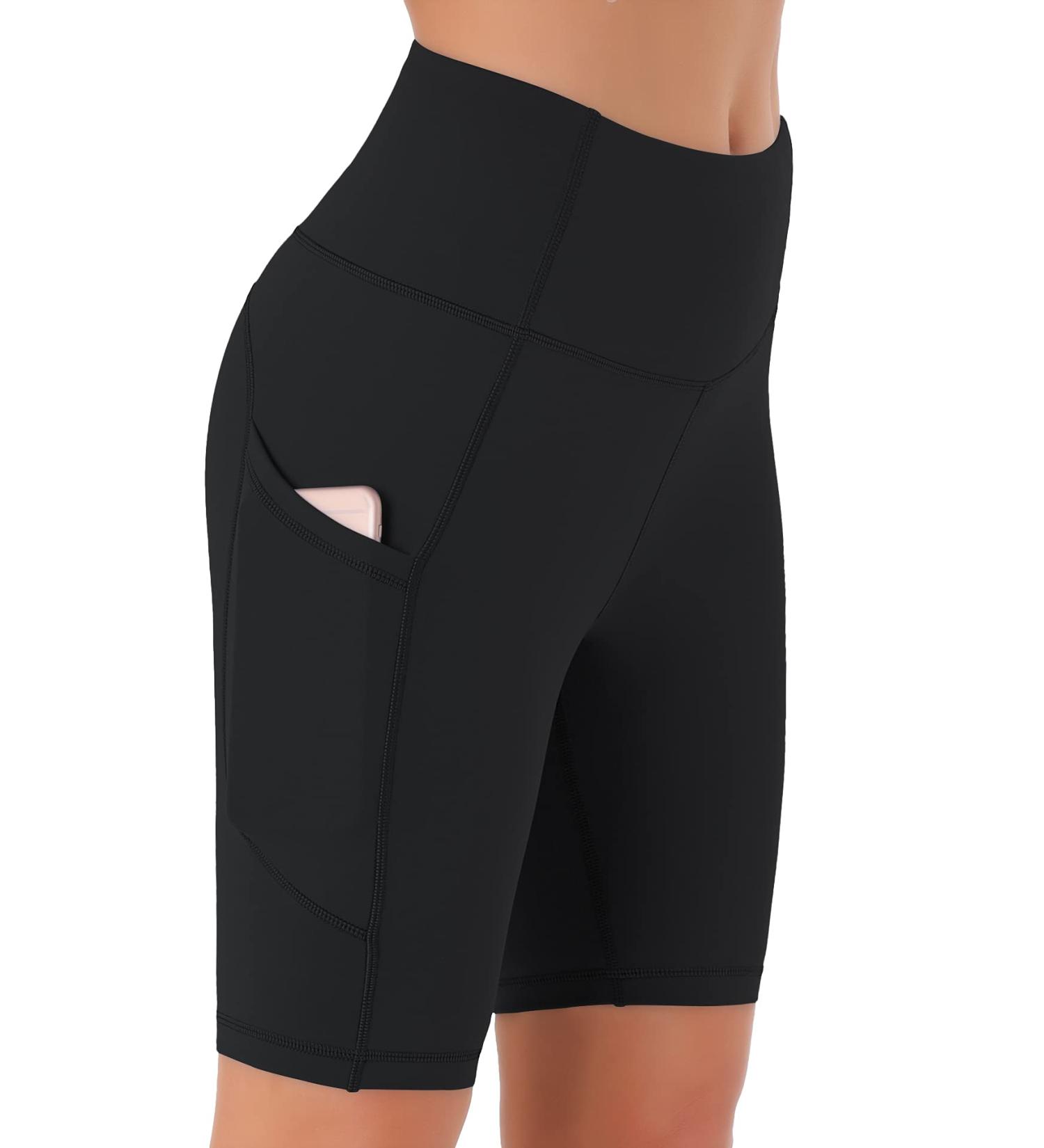 Persit Women's Short Leggings | Opaque Cycling Shorts with Pockets - Black | International Shipping Available - Buy Online on SooperMarket.com