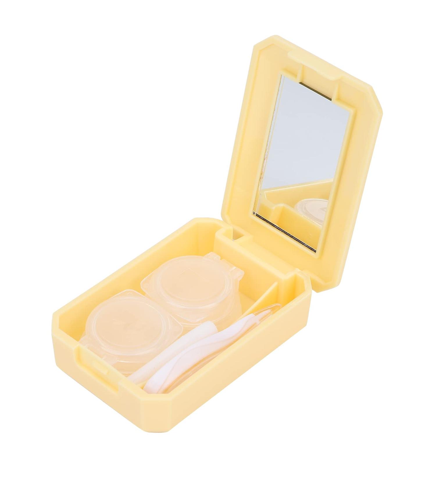 Buy Orange Contact Lens Case with Tweezers & Applicator Stick - International Shipping Available - Buy Online on SooperMarket.com