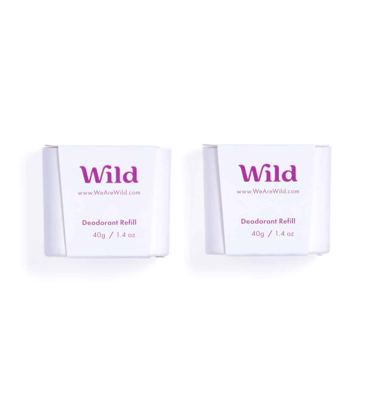 Wild - Natural Refillable Deodorant - Coconut & Vanilla Refill Duo Pack - Vegan & Eco-Friendly - Aluminium Free - Long Lasting Protection - 100% Natural Ingredients - 2 Pack of 40g Refills Coconut & Vanilla 40 g (Pack of 2) - Buy Online on SooperMarket.com