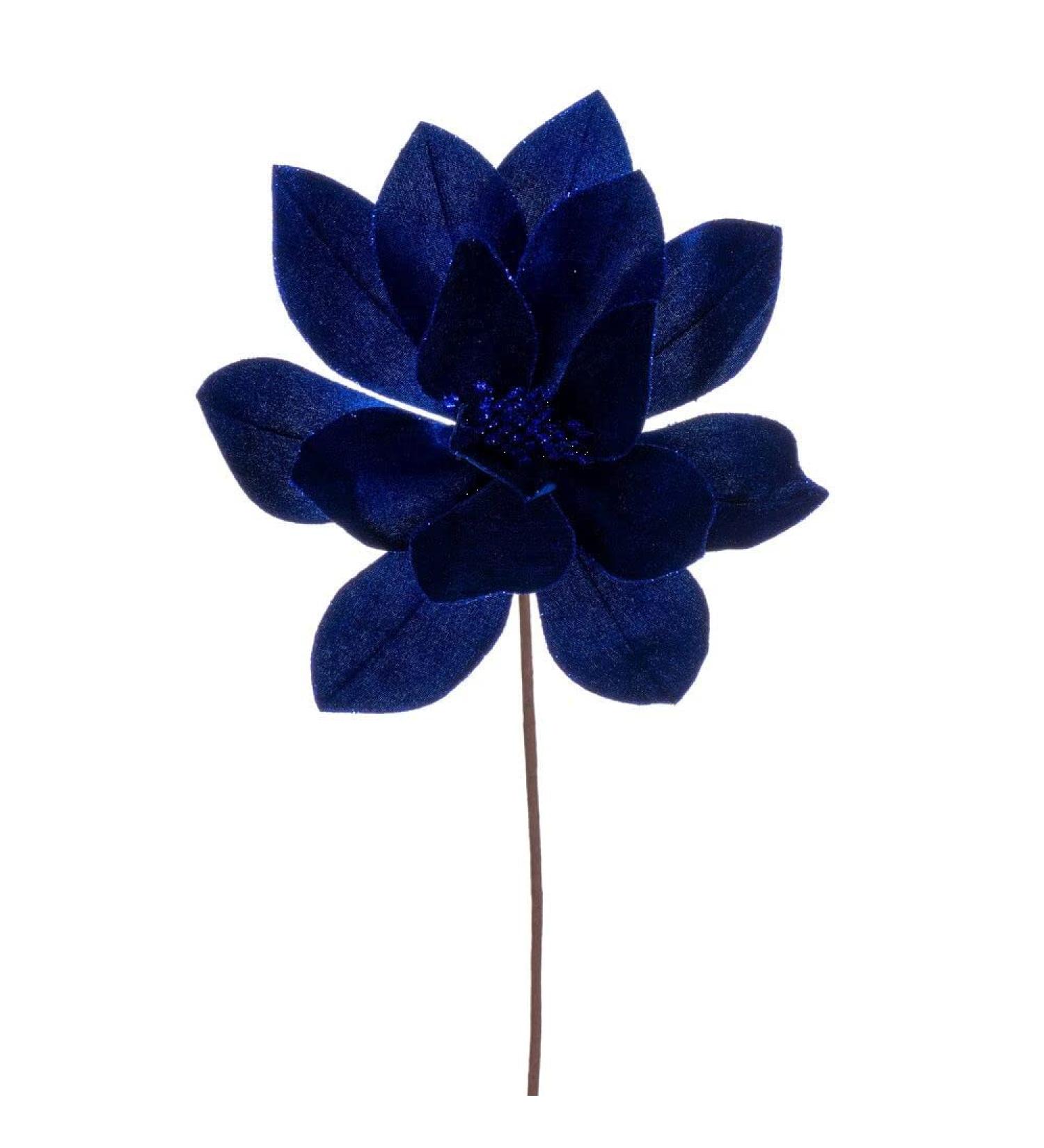 Vickerman 705315-22" Blue Velvet Sheen Glitter Trim Poinsettia Spray (4 Pack) (RG223302)