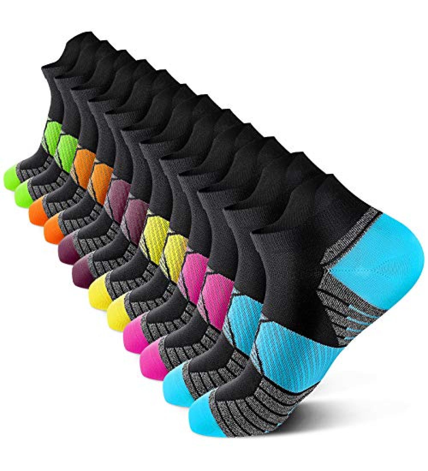 PAPLUS Compression Running Socks Women (6 Pairs) - Arch Support Ankle Athletic Socks (Mix of Colors) - Small-Medium - Buy Online on SooperMarket.com