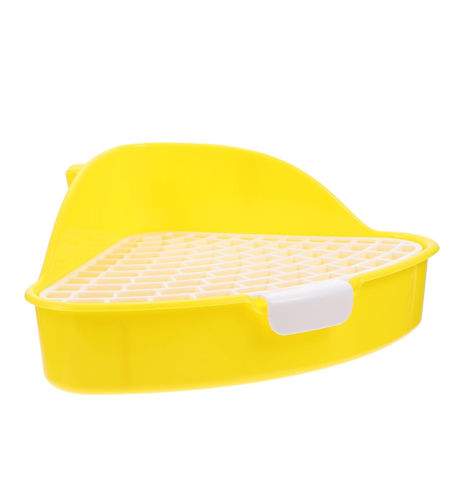 BELLIFFY Box Rabbit Toilet Ferret Litter Sand Bath for Hamsters Dwarf Hamster Toilet Bunny Potty Rat Plastic 25X19X10CM Yellow - Buy Online on SooperMarket.com
