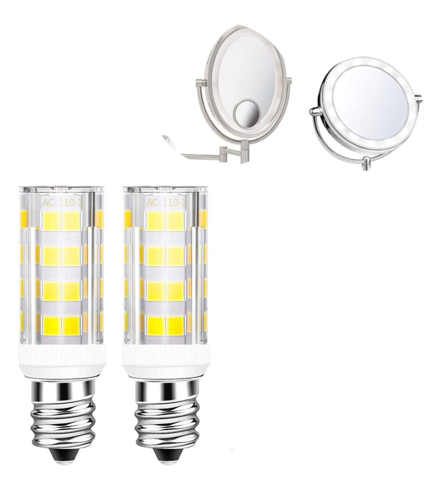 2Pack 4W LED Replacement Light Bulbs for Cosmetic Vanity Makeup Mirror | Daylight White 20W Mirror Replacement Bulbs - Single/Double Sided Magnification - Buy Online on SooperMarket.com