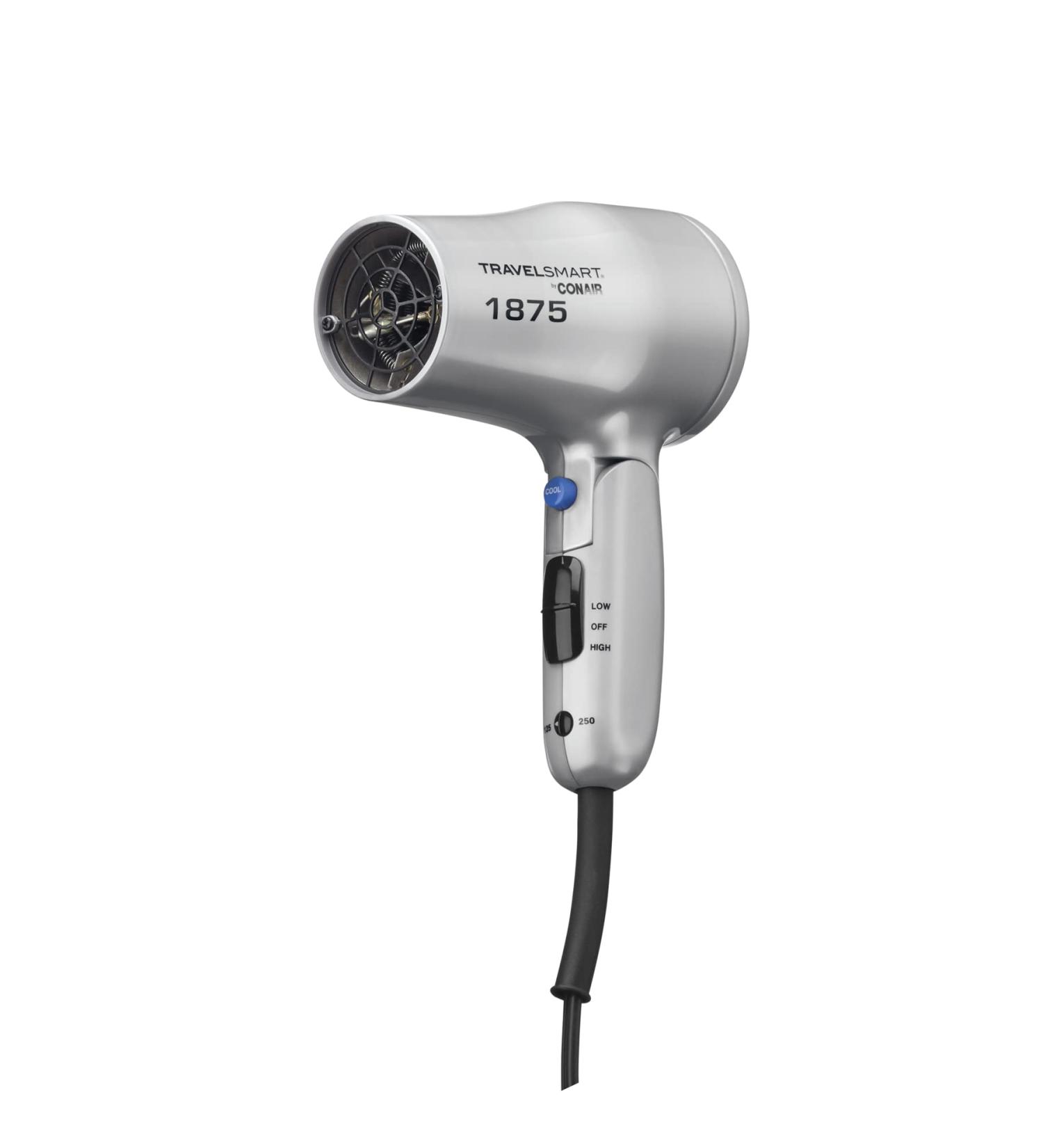 Conair 1875 Watt Compact Dual Voltage Travel Hair Dryer - Grey - Buy Online on SooperMarket.com