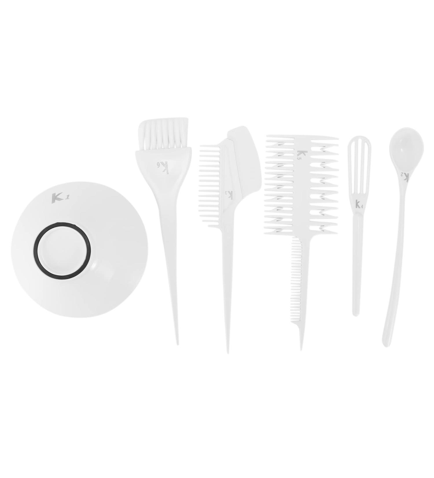 LAXED Hair Dye Set Hair Highlight Set Hair Dye Mixing Bowl Hair Coloring Hair Comb-White - Buy Online on SooperMarket.com
