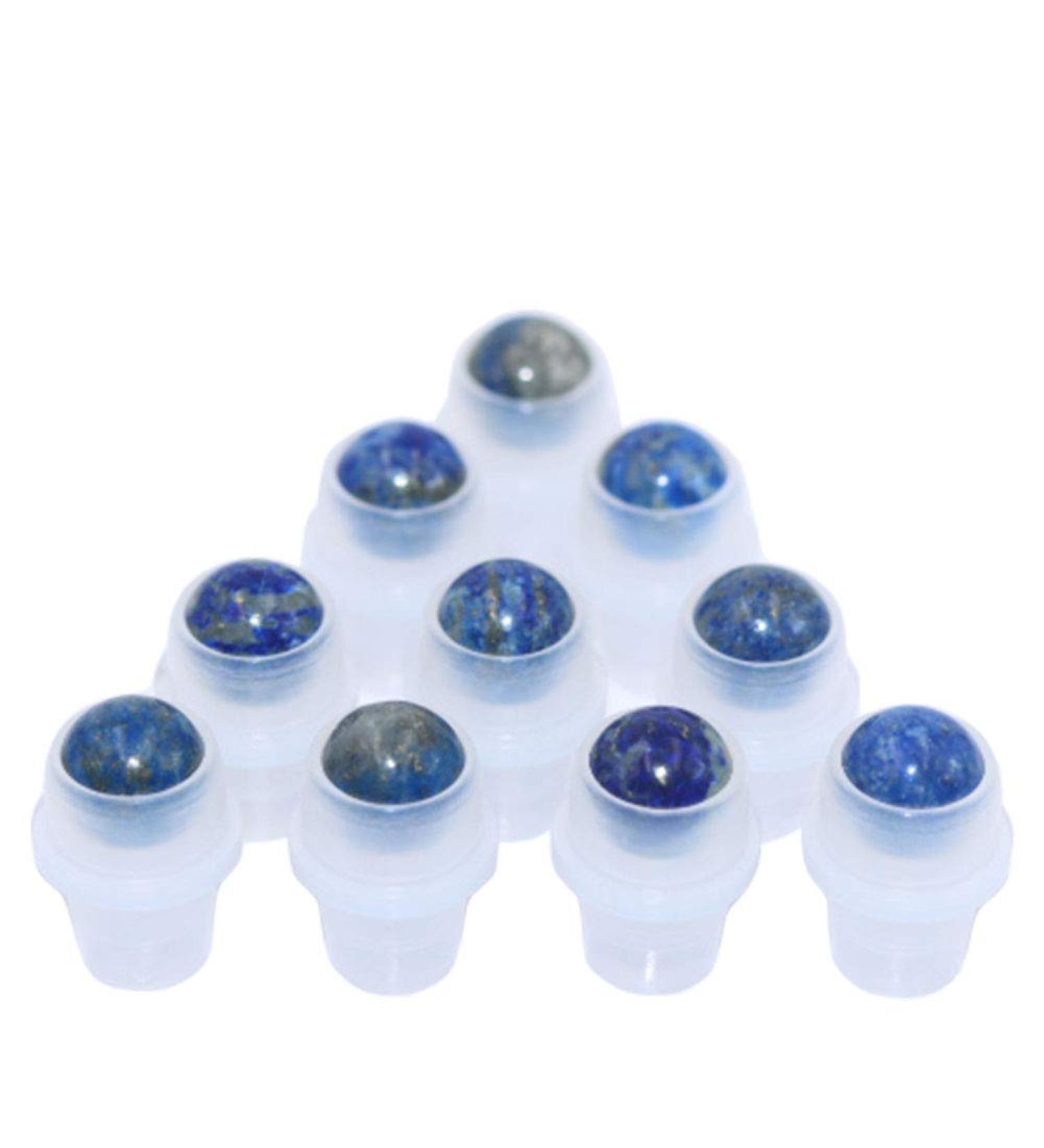 Furnido 10 Pack Natural Crystal Roller Balls for Essential Oils - Lapis Lazuli Replacement for 5ml & 10ml Bottles - Buy Online on SooperMarket.com