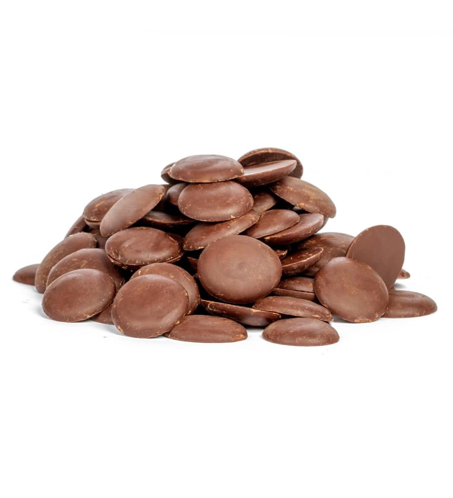 Sephra Simply Belgian Chocolate 10kg (Milk Chocolate) Choc Buttons For Enrobing Moulding Panning Piping Chocolatiers - Gluten Free Halal Kosher Vegetarian Lacto-Vegetarian - Buy Online on SooperMarket.com