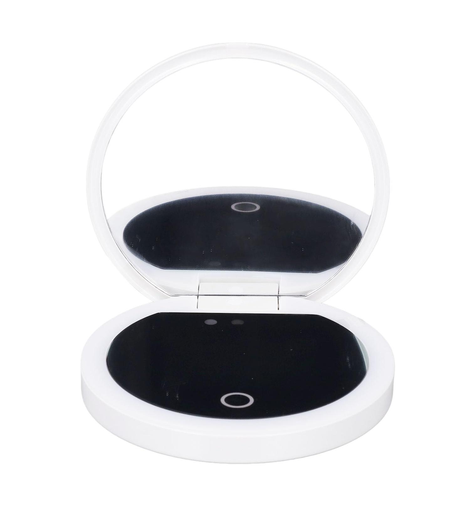 Sunscreen Testing Mirror 2X Magnification Touch Control UV Camera Mirror with LED Light 3.5 Inch Handheld Pocket Mirror for Travel Outdoor - Buy Online on SooperMarket.com