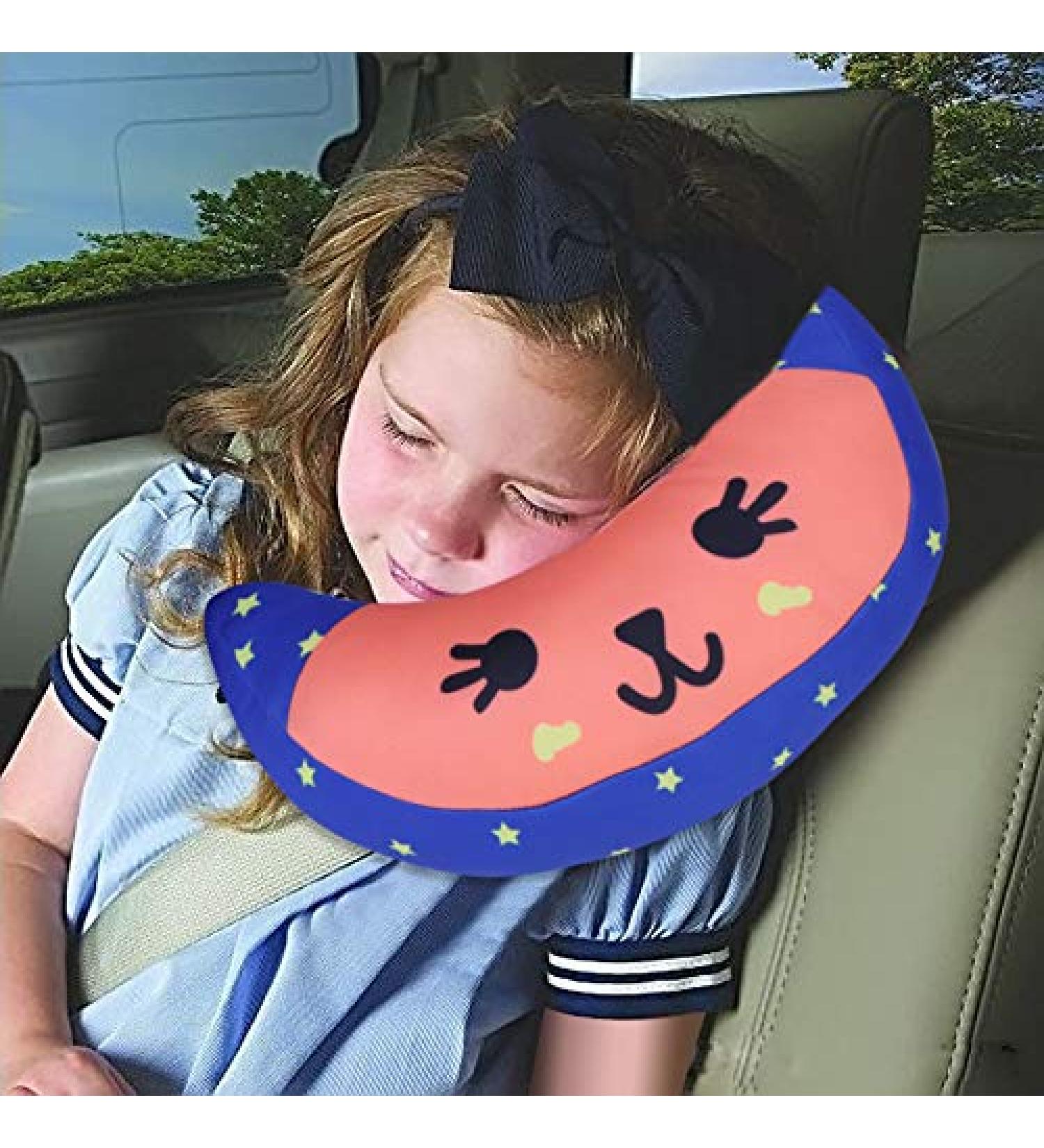 Kids Car Seat Belt Cover - Soft Shoulder Pad for Safety & Comfort | Orange Travel Pillow & Neck Support for Children | Universal Fit Car Accessories - Buy Online on SooperMarket.com