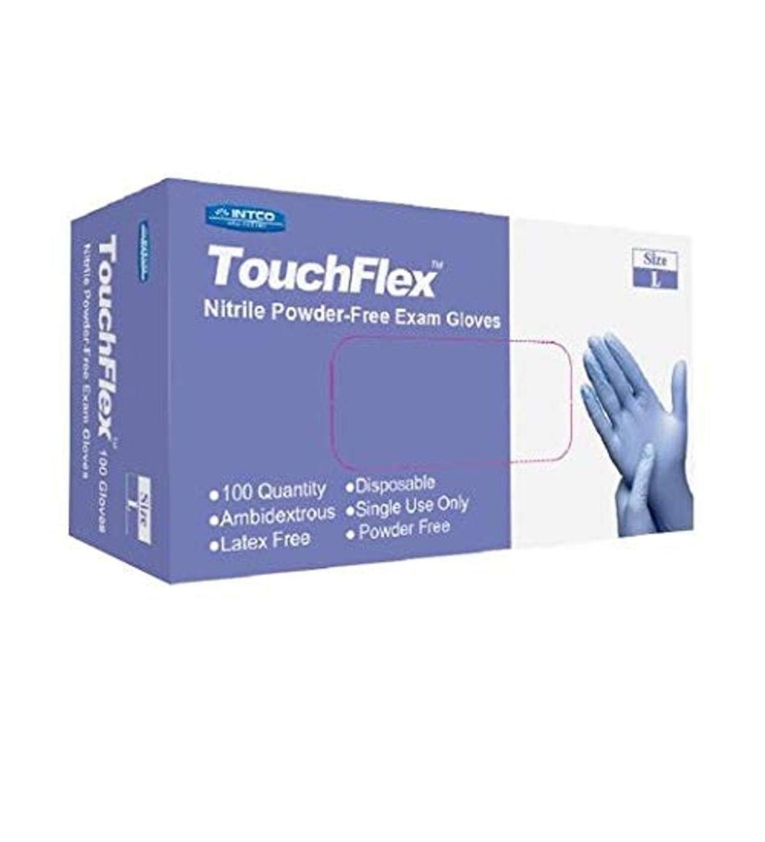 TouchFlex Nitrile Exam Gloves Chemo-Rated 4.5 Mil Powder Free and Latex Free Violet Large 100/Box