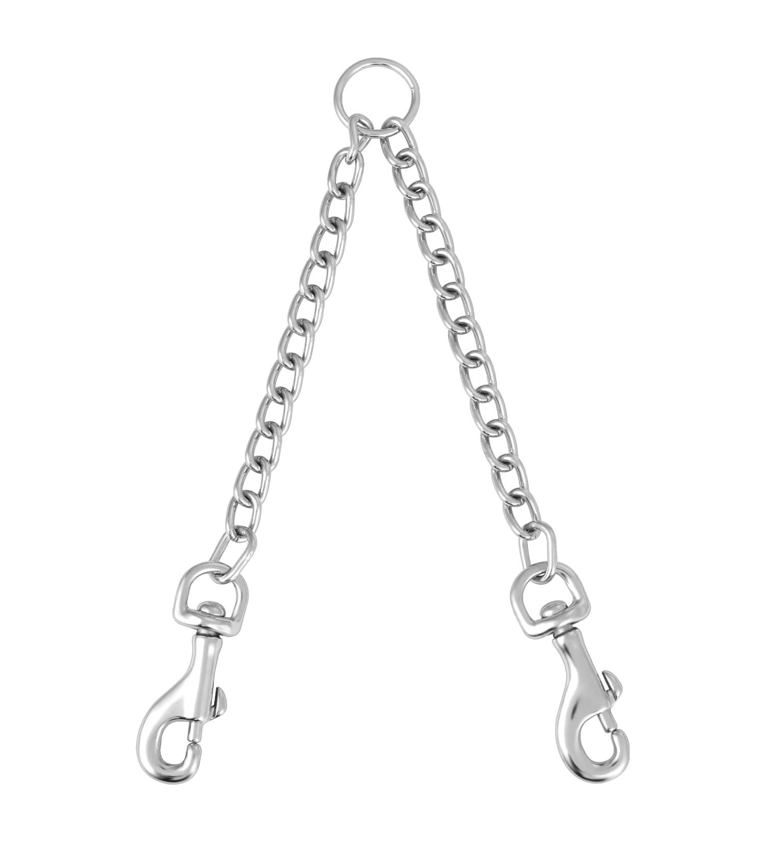 Tiesome Metal Double Dog Leash - 360 Rotation Chew-Proof Dual Leash for Dogs | Ideal for Walking & Training | Durable Two Dog Splitter (2.5mm x 40cm) - Buy Online on SooperMarket.com
