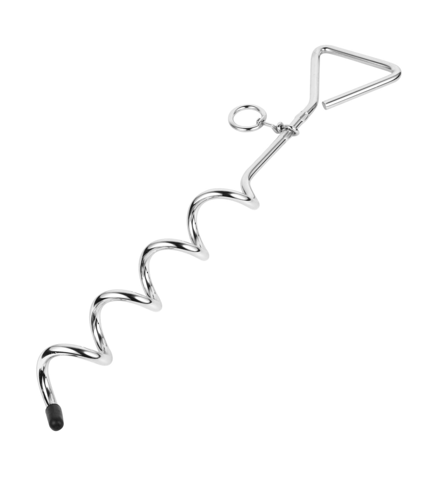 Angoily 3-Piece Dog Coupling Ground Anchor - Chrome Plated Metal Pet Tie Set (42x8.5x4cm) - Durable Silver Pet Accessories - Buy Online on SooperMarket.com