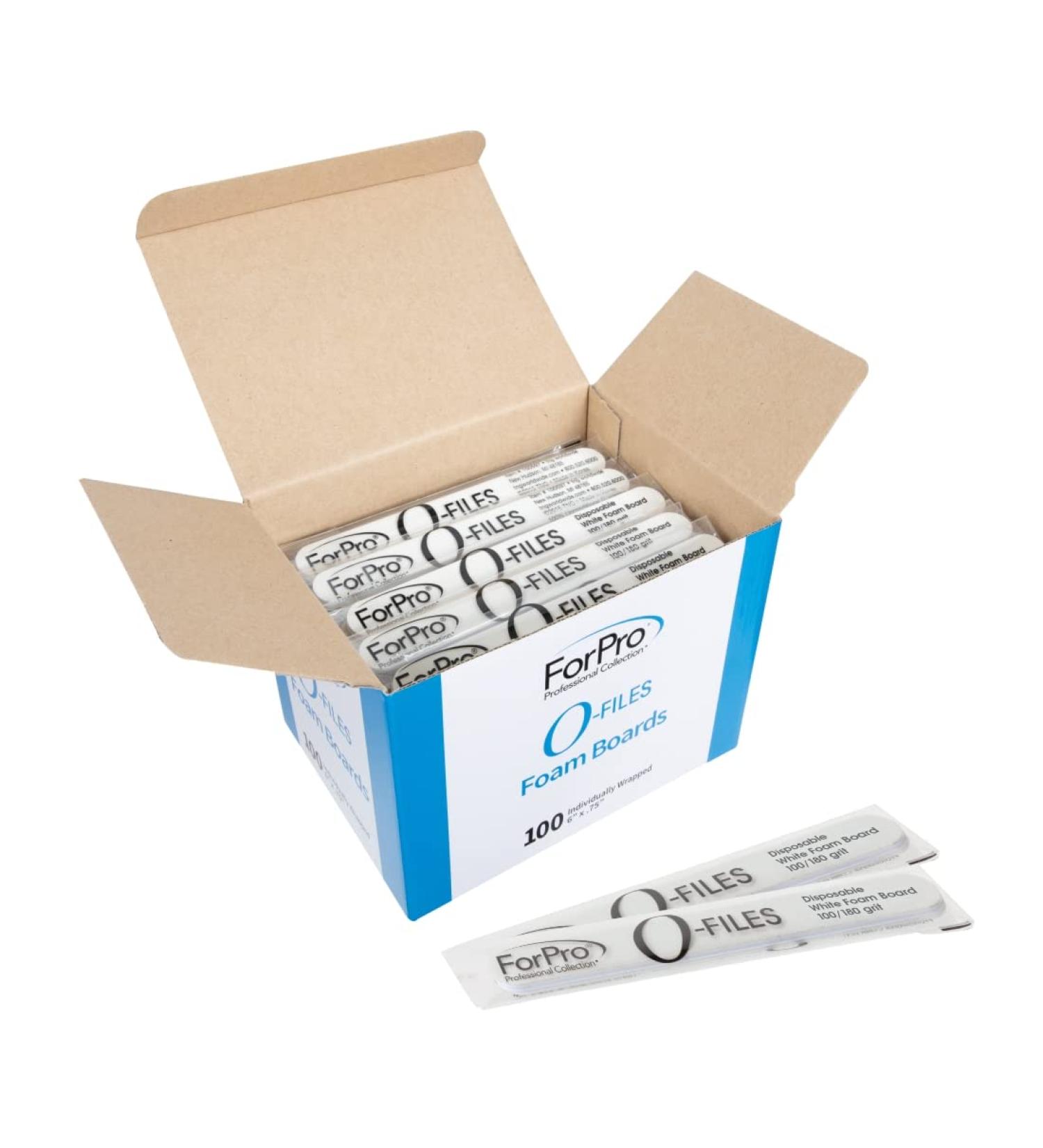 ForPro Double-Sided Manicure Nail File 100/180 Grit, White 100-Count Foam Boards - 6L x .75W - Buy Online on SooperMarket.com
