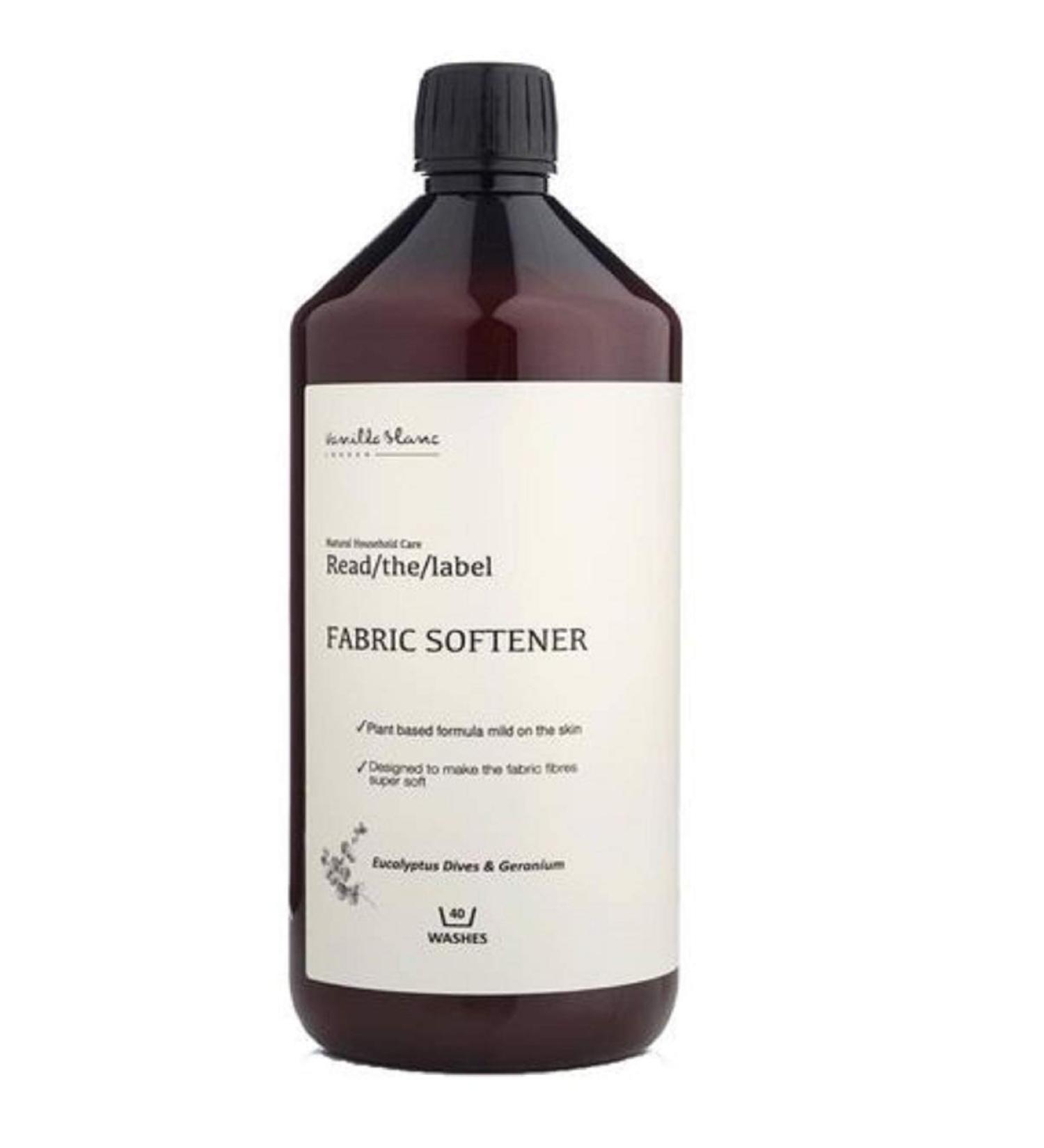 Read/The/Label Natural Fabric Softener Scented with Organic Essential Oils (Eucalyptus Dives & Geranium)