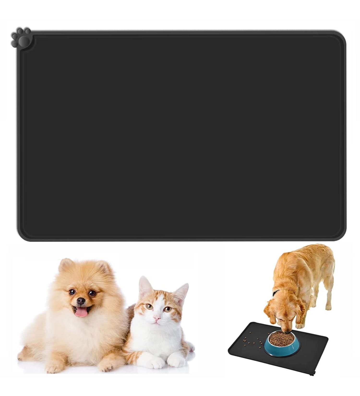 Emwel Dog Food Mat Silicone Dog Bowl Mat Non-Slip Cat And Dog Feeding Mat Waterproof Dog Placemat L (47 * 30) black 180g - Buy Online on SooperMarket.com