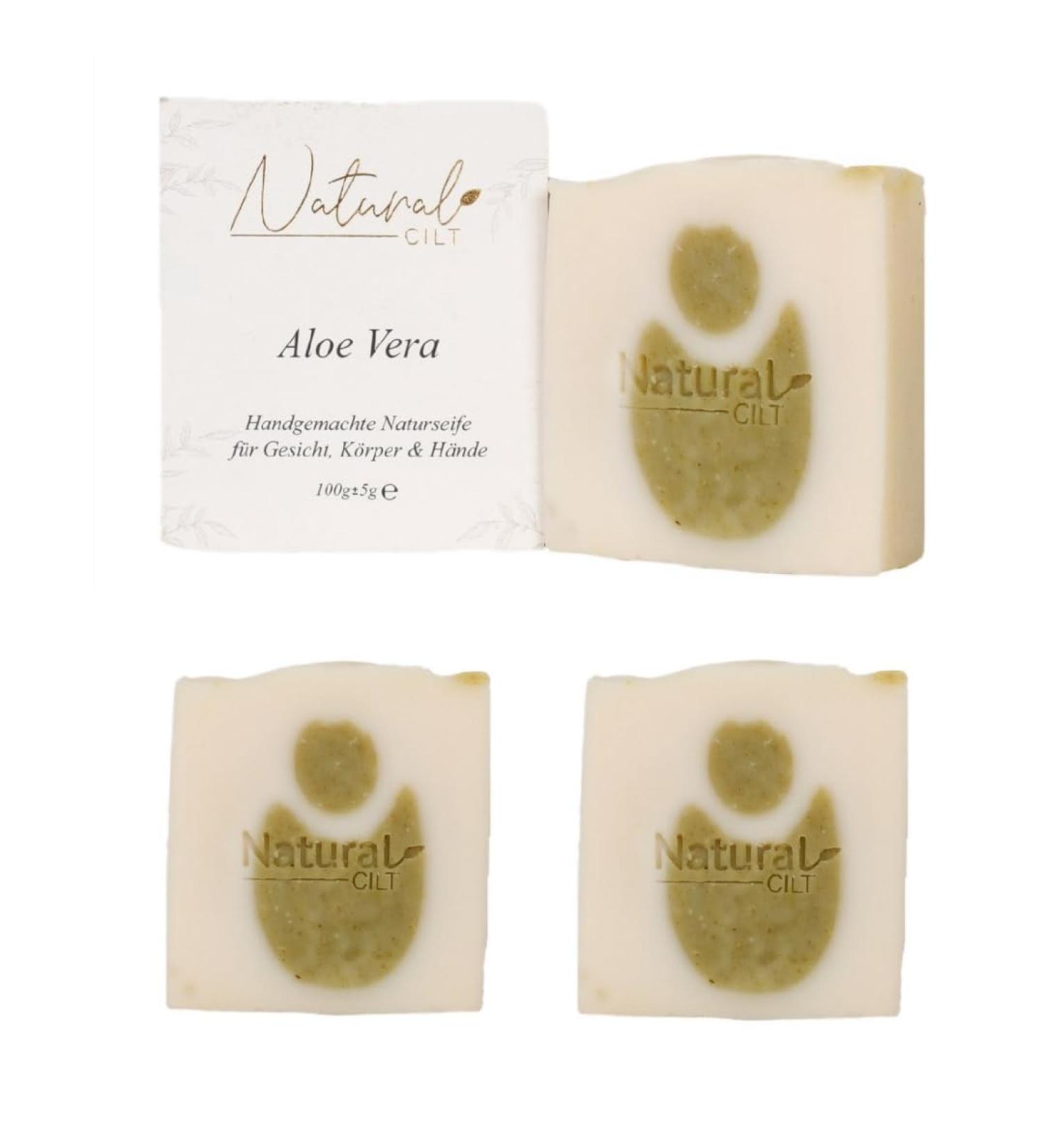 3x Natural Aloe Vera Soap - 100% Handmade No Harmful Ingredients - Certified Shower Gel for All Skin Types - 100g | Natural Skincare Essentials - Buy Online on SooperMarket.com