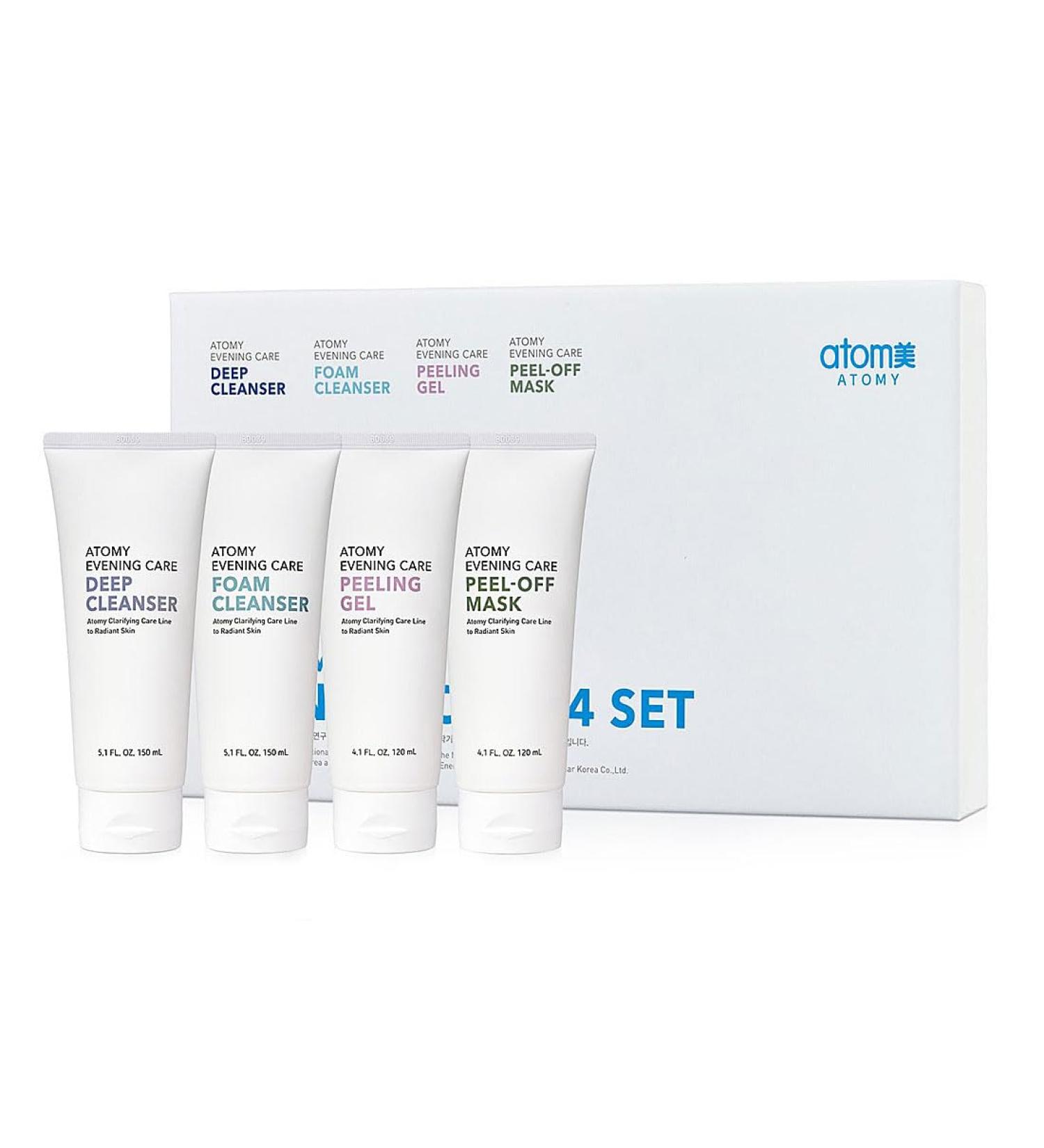Shop Ato-my Evening Care 4 Set: Foam Cleanser Deep Cleanser Peeling Gel & Peel-Off Mask - International Shipping Available - Buy Online on SooperMarket.com