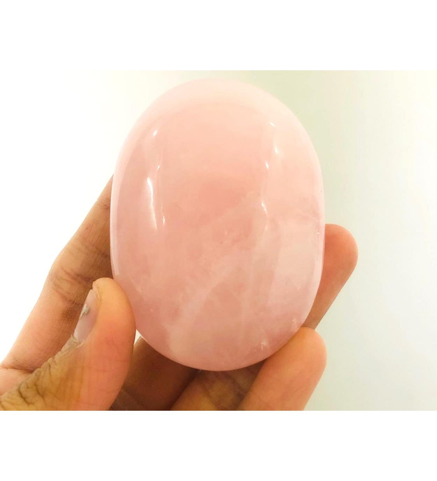 crystalmiracle Rose Quartz Palm Stone Pocket Gemstone Gift Crystal Healing Feng Shui Wellness Love Peace Positive Energy Handcrafted - Buy Online on SooperMarket.com
