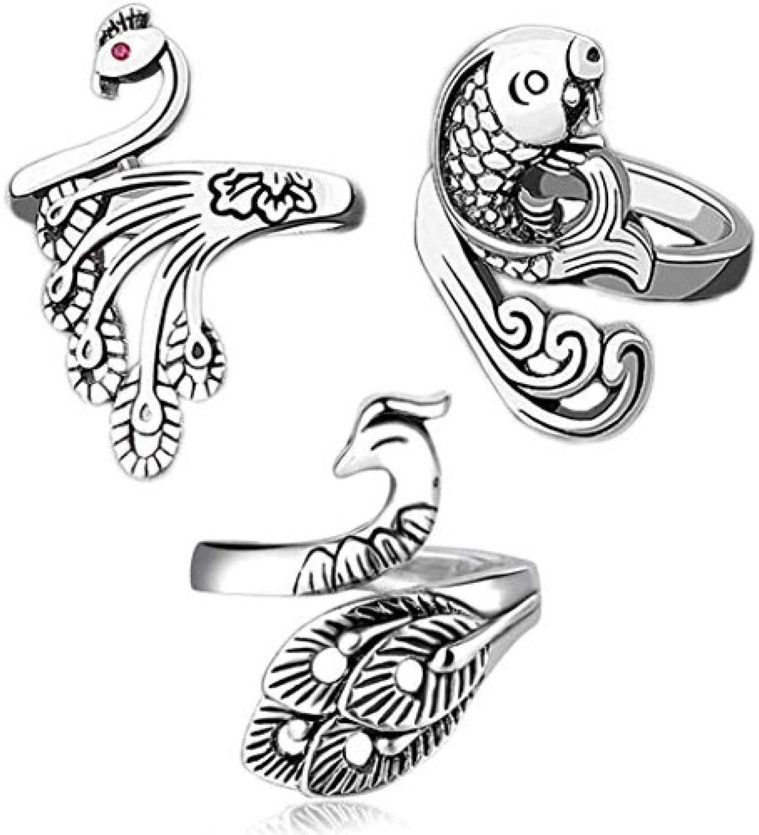Faster Knitting with 3 Adjustable Knitting Loop Rings - Yarn Guide, Finger Thimble, Peacock, Fish & Braided Rings - Buy Online on SooperMarket.com