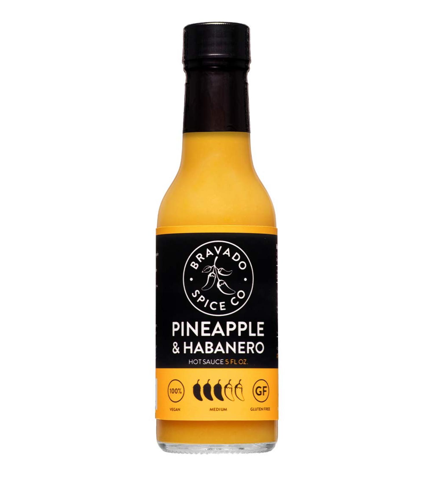 Bravado Spice Pineapple & Habanero Hot Sauce - Award-Winning, Gluten-Free, Vegan, Low Carb, All Natural - 5 oz - Buy Online on SooperMarket.com