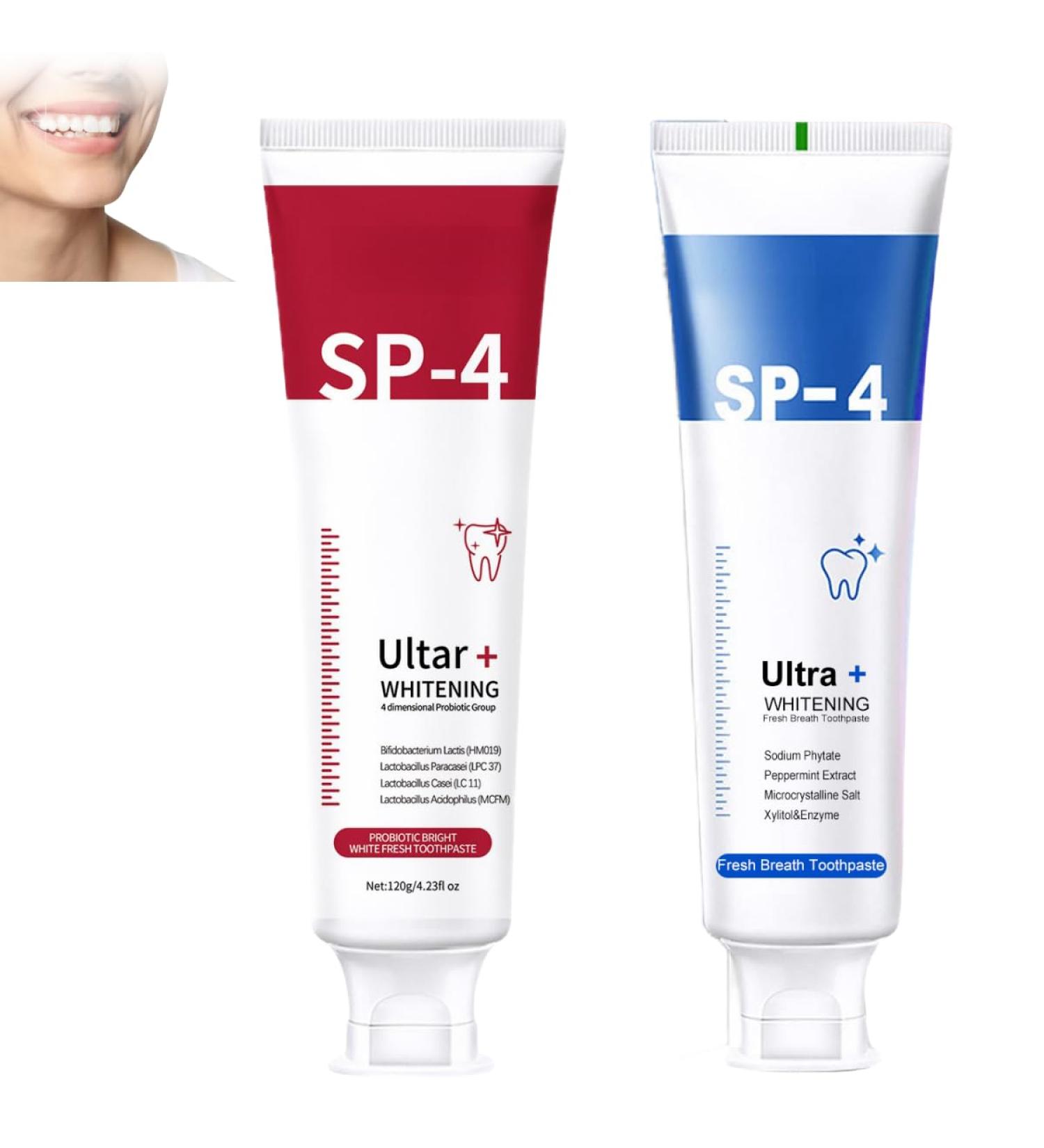 Sp4 Probiotic Whitening Toothpaste Fresh Breath Toothpaste Sp4 Teeth Whitening Paste Sp4 Deep Cleansing Care Toothpaste 2pcs a - Buy Online on SooperMarket.com