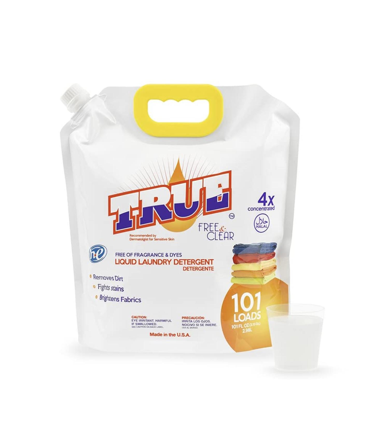 Buy True Laundry Detergent - Clear & Unscented Skin Sensitive Odor Removing 101 Loads 4X Concentrated Liquid - Perfect for Sensitive Skin - International Shipping Available - Buy Online on SooperMarket.com