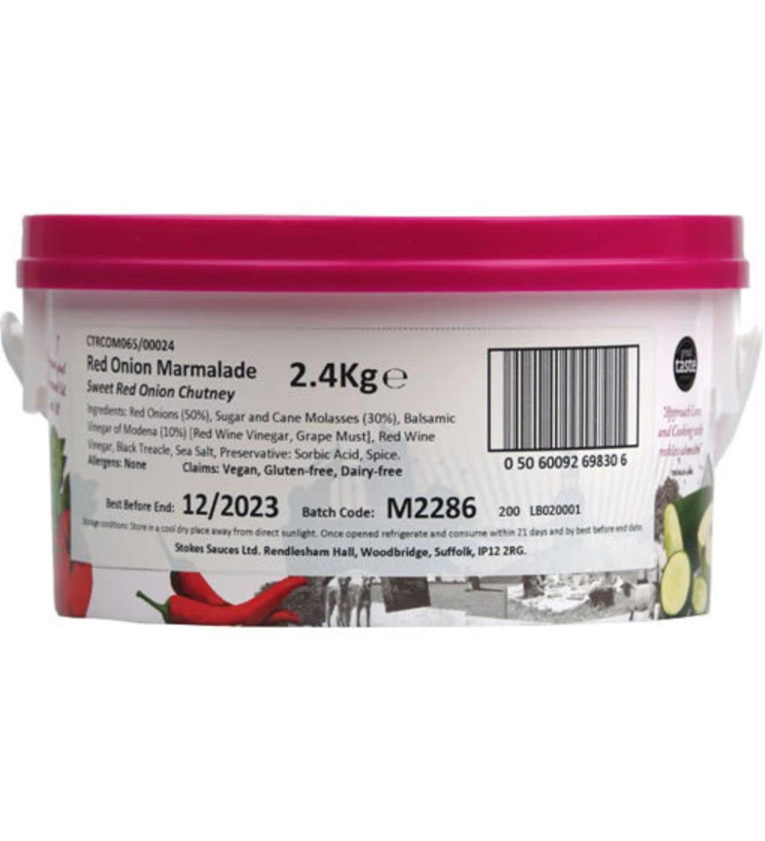 Stokes Red Onion Marmalade 2.4kg. A dark rich sweet tasty red onion marmalade