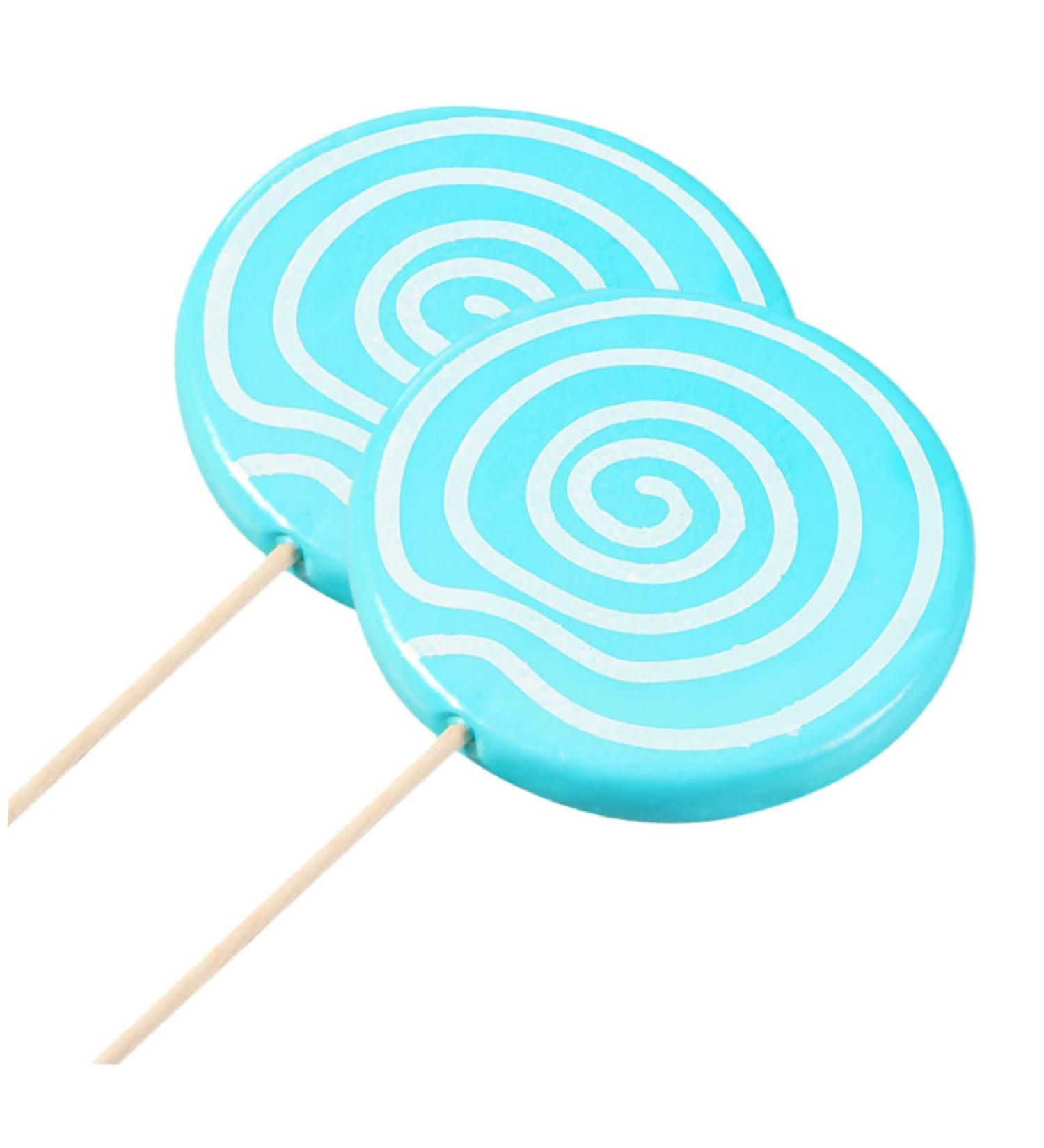 VILLFUL 2pcs Simulation Lollipop Popular Toys Lollipop Props Large Music Decor Lollipop Display Lollipop Photo Lollipop for Photo Bulk Toys Candy Cane Pool Party Wooden Ornament Oversized Blue 35X14X1CM - Buy Online on SooperMarket.com