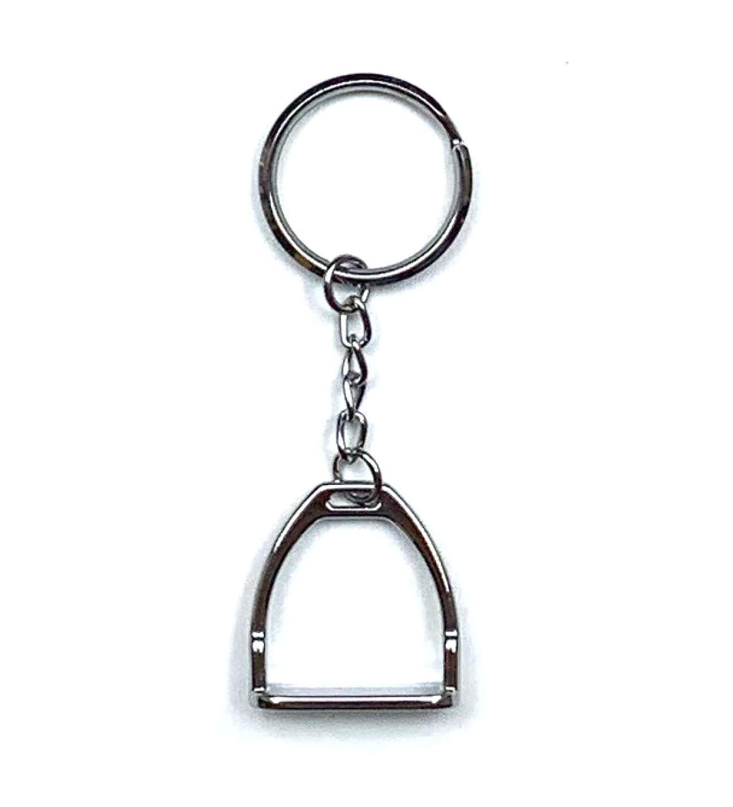 JA Horse metallic keychain pendant horse rider pony stirrup silver
