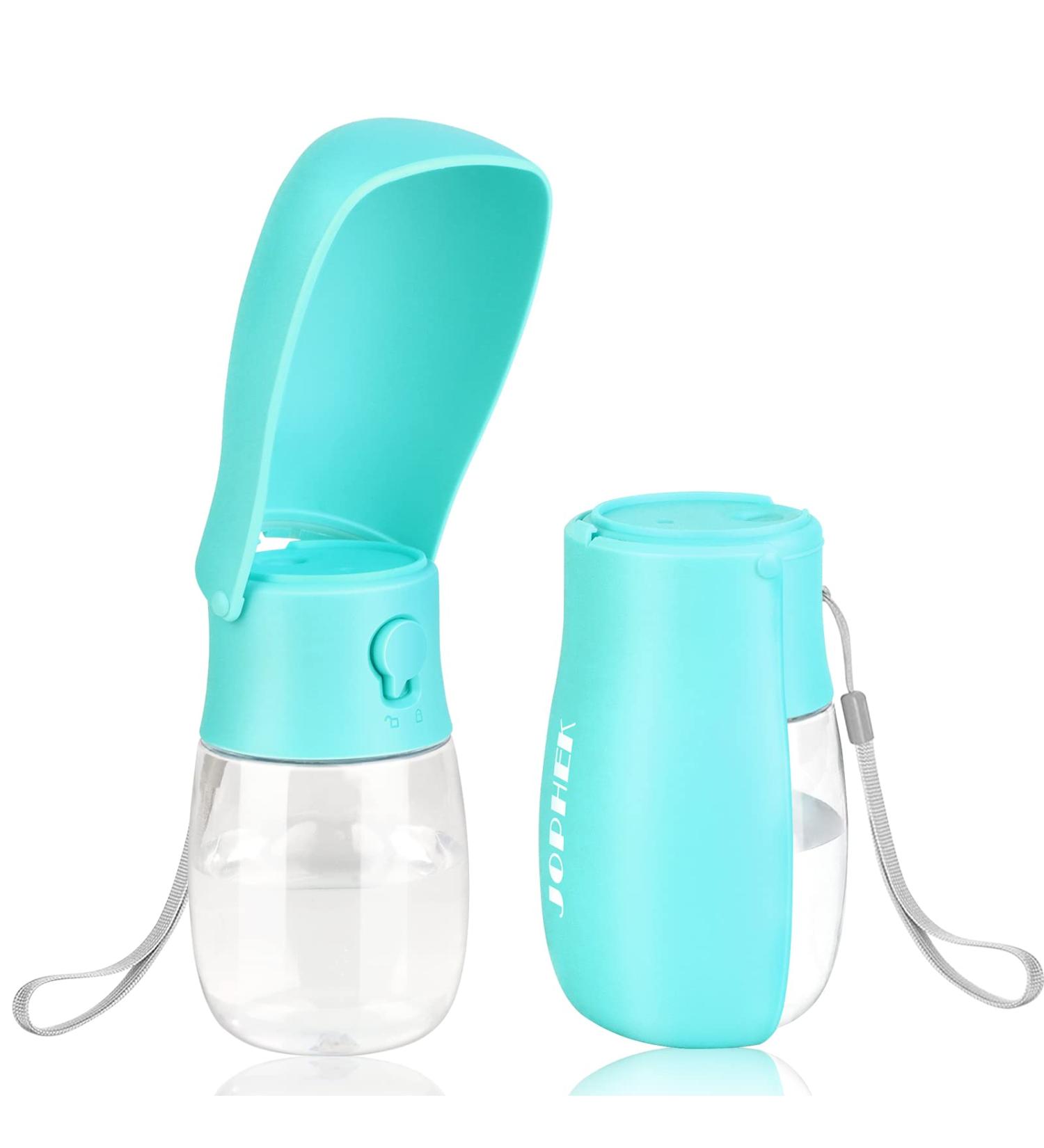 JOPHEK 300ml Portable Pet Drinking Bottle - Leak-Proof 180 Foldable Water Bottle with Activated Carbon Filter for Dogs & Cats - Ideal for Walking Traveling & Camping - Blue - Buy Online on SooperMarket.com