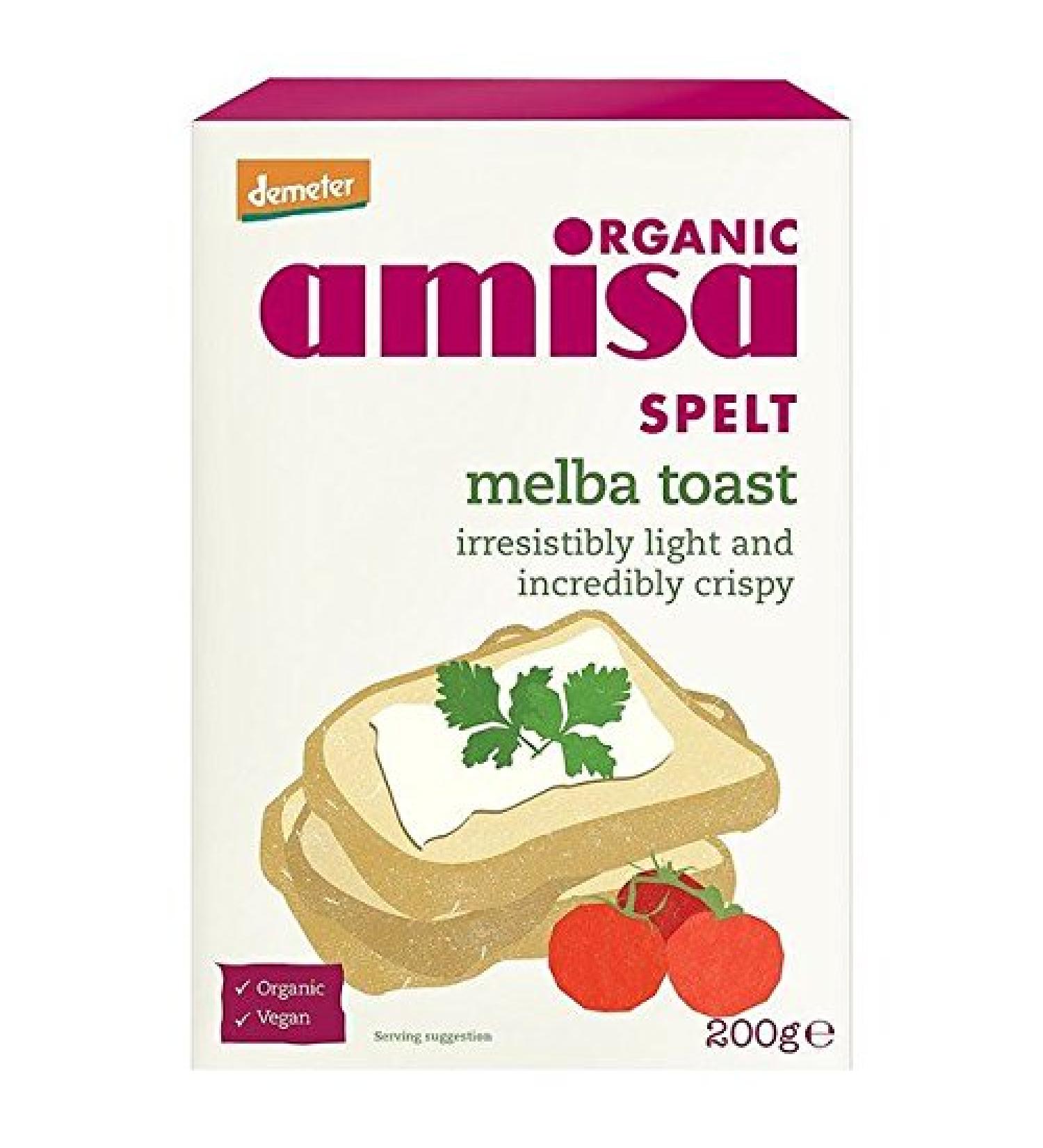 Amisa Organic Spelt Melba Toast - 200g (0.44lbs)