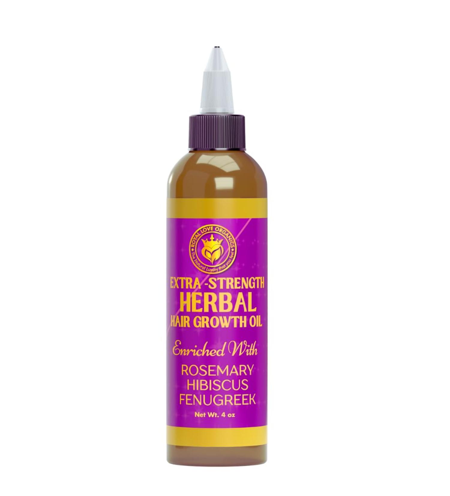 Extra-Strength Herbal Hair Growth Oil - Rosemary Hibiscus & Fenugreek - 4 oz for All Hair Types | International Shipping Available - Buy Online on SooperMarket.com