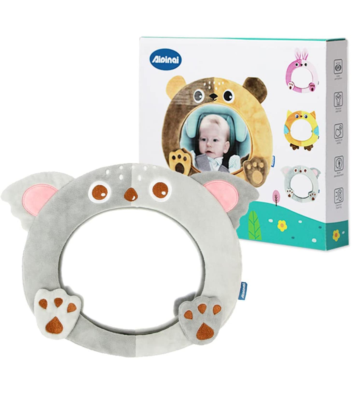 AIPINQI Baby Car Mirror - Shatterproof Cartoon Mirror for Rear and Forward Facing Seats - Koala Design for Infant Safety - Buy Online on SooperMarket.com