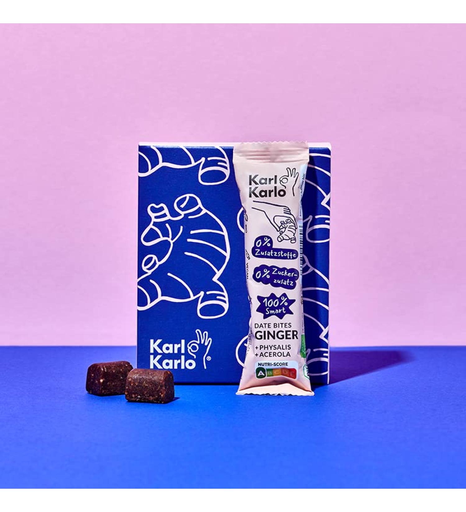 Buy Karl Karlo Fruchttriegel Ingwer - 6 x 35g | Vegan Date-Based Ginger Snack | Gluten-Free & Additive-Free | Nutri Score A | International Shipping - Buy Online on SooperMarket.com