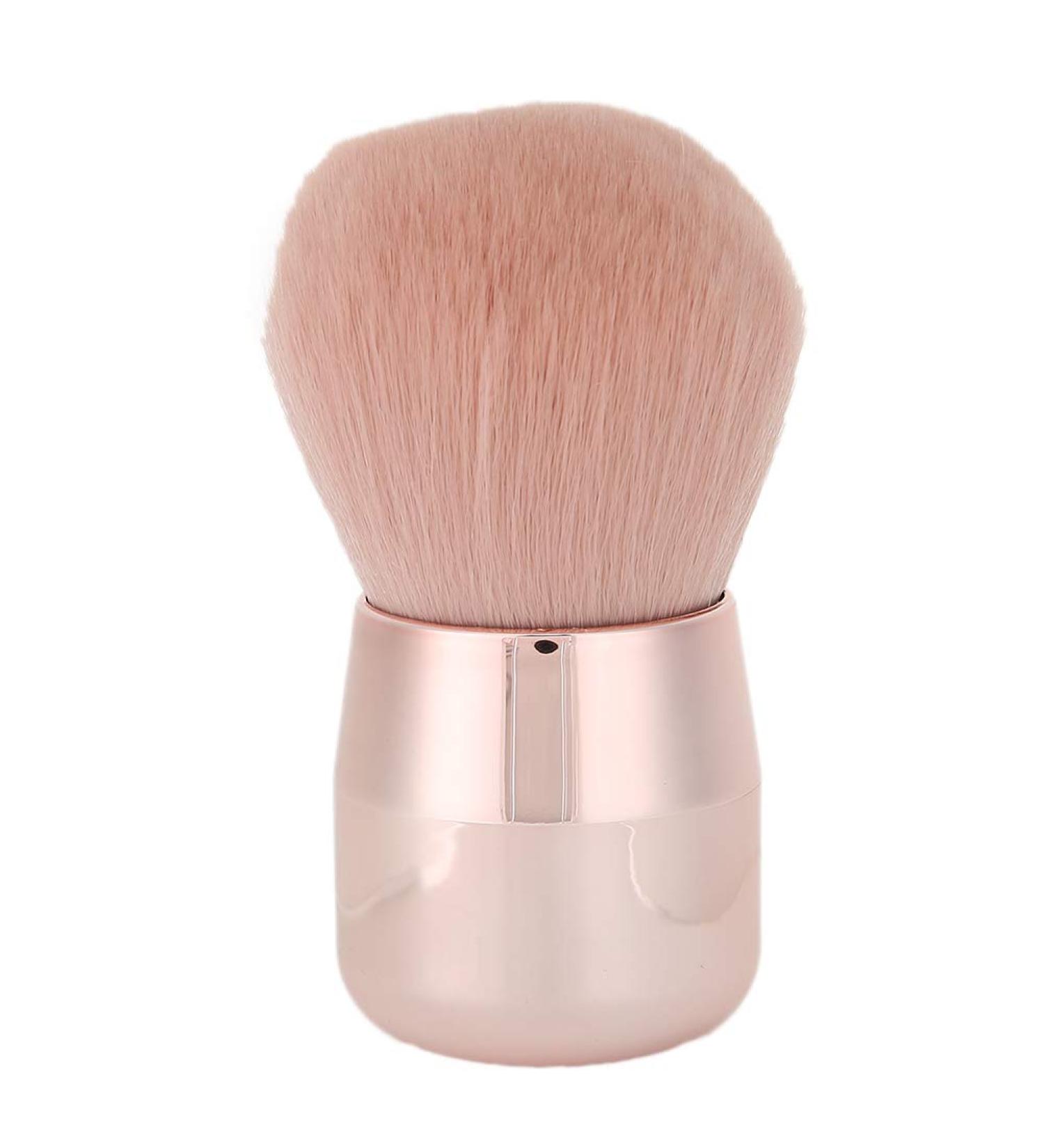 Round Head Powder Brush - Short Handle Seamless Makeup Brush | Soft Fiber Blush Brush for Flawless Finish - Buy Online on SooperMarket.com