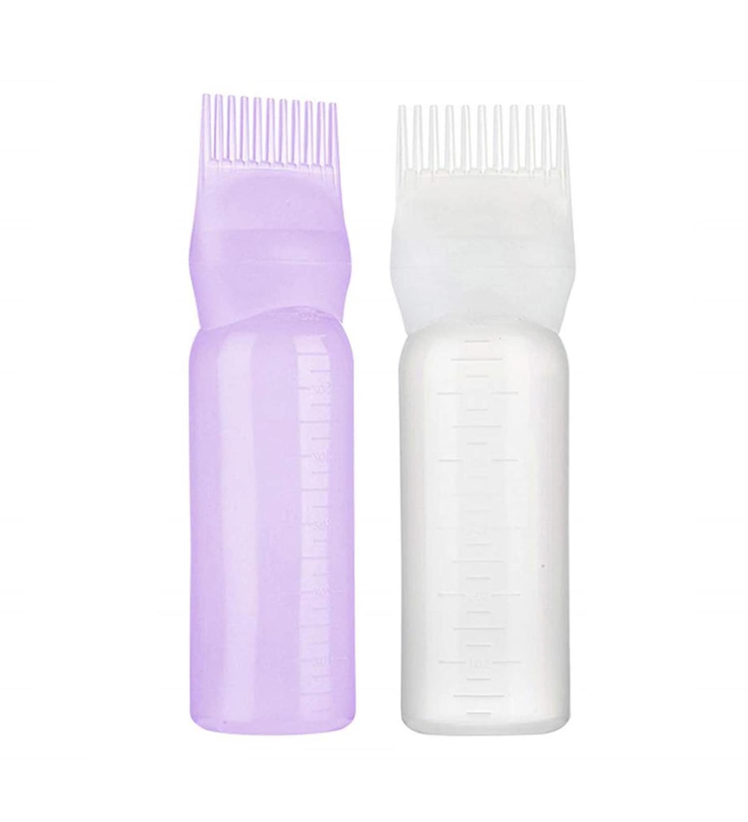 Hair Dye Brush Bottle Root Comb Applicator Bottle Hair Oil Bottle With Comb Hair Dye Bottle Applicator Comb With Graduated Scale For Home Salon Use White+Purple - Buy Online on SooperMarket.com