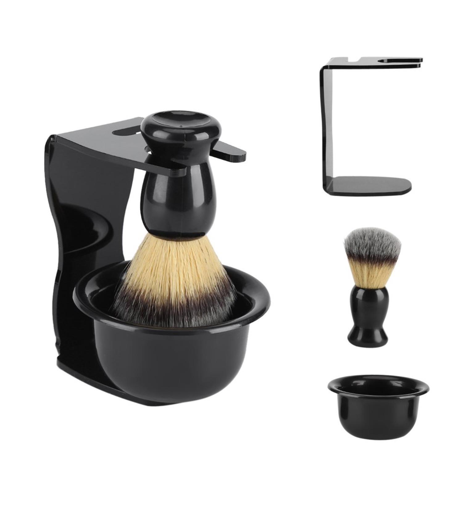 HEEPDD 3-in-1 Professional Men's Shaving Set | Shaving Bowl Rack & Brushes for Beard Care | Ideal for Personal & Professional Use - Buy Online on SooperMarket.com