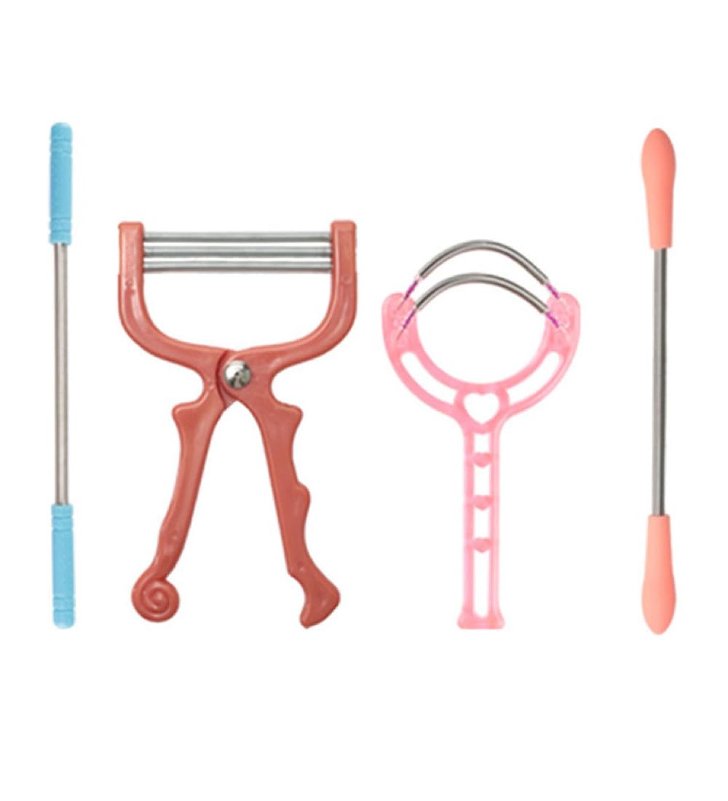 4-Piece Manual Hair Removal Spring Set - Portable Face & Body Epilator Beauty Tools - Buy Online on SooperMarket.com
