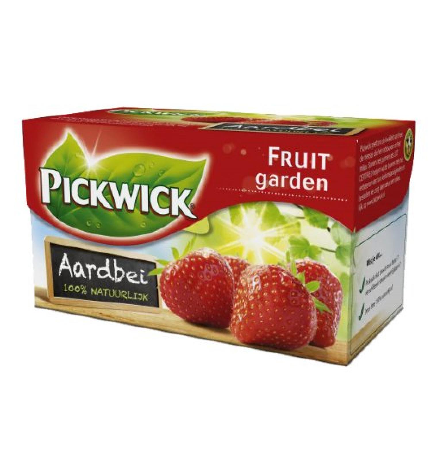 Pickwick Tea Strawberry Aromatised Black Tea Fruit Garden Fruity Blend 20 Bags