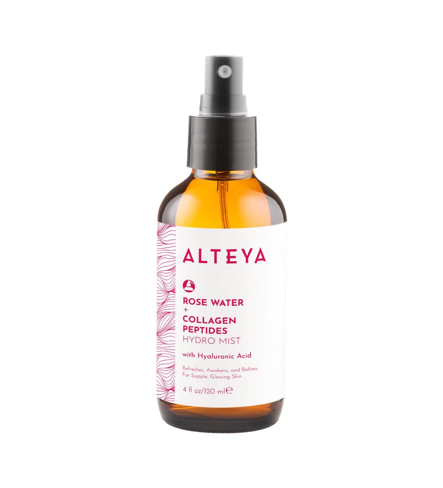 Alteya Organics Rose Water Face Toner with Collagen Peptides and Hyaluronic Acid - 4 fl oz | 120mL - Buy Online on SooperMarket.com