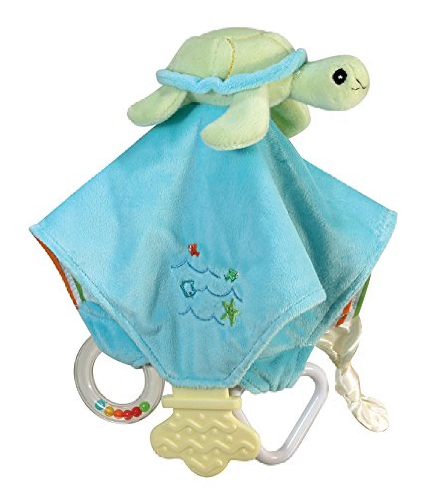 Stephan Baby Go Fish Plush Chewbie Activity Toy & Teething Blankie - Green Sea Turtle - Buy Online on SooperMarket.com