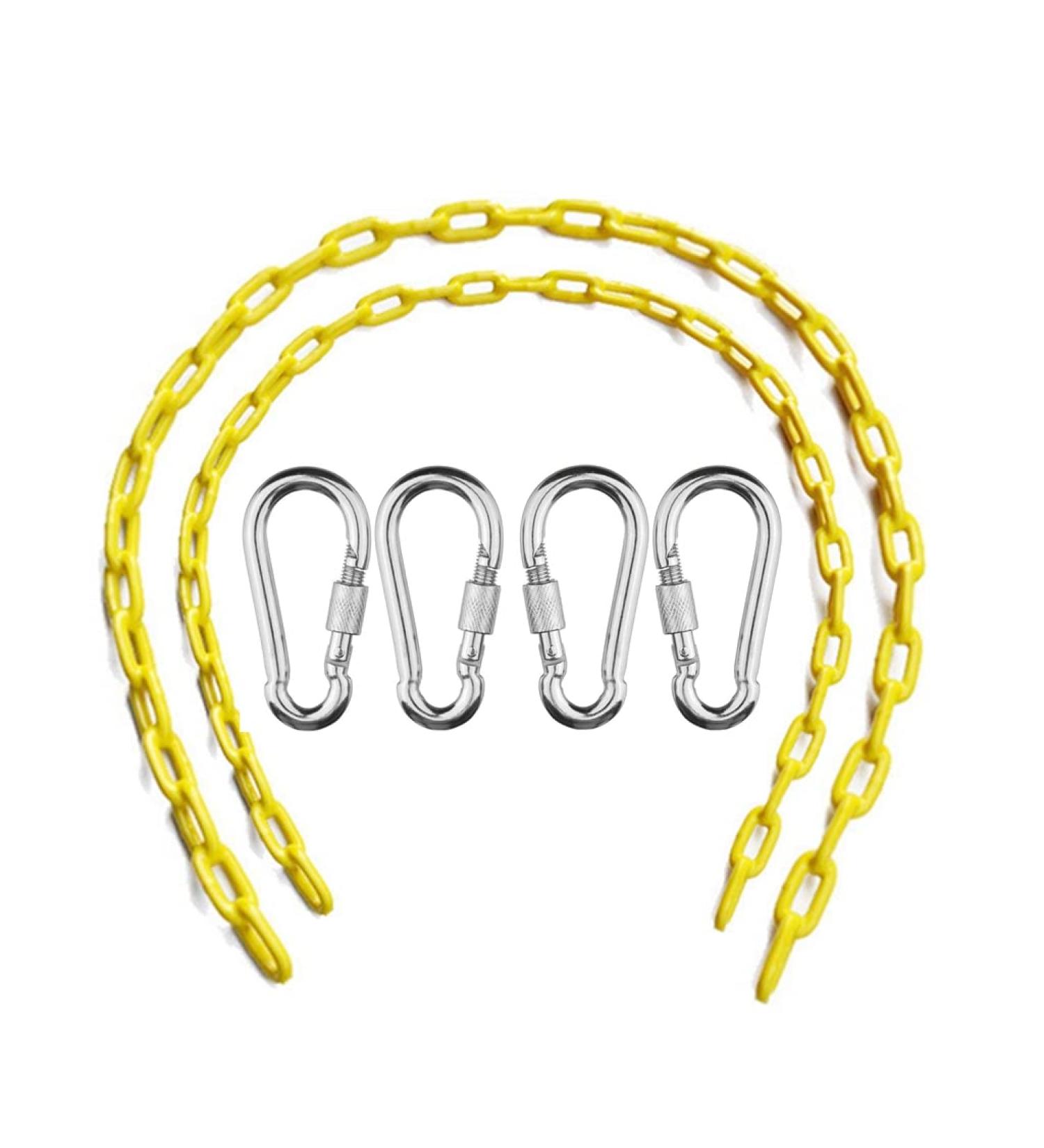 Ymeibe Swing Chains (2) Fully Coated with 4 Free Quick Links - Anti-Rust Iron Chains for Swing Set - Playground Kids Swing Seat Accessories - 660 Lb Capacity - Yellow - Buy Online on SooperMarket.com