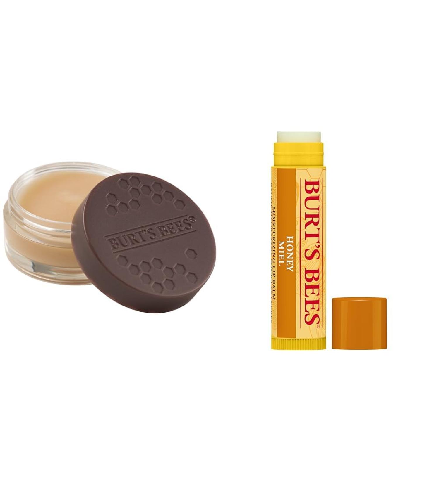 Burt's Bees 100% Natural Intensive Lip Care & Beeswax Lip Balm Bundle - Night Treatment & Hydration - Buy Online on SooperMarket.com