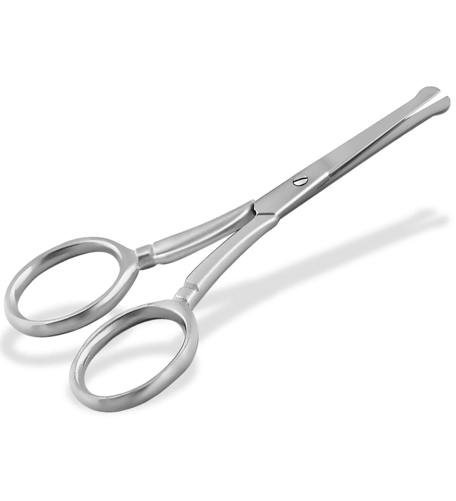 Rounded Beard Scissors - 9cm Stainless Steel Hair & Mustache Scissors for Precision Cutting - Buy Online on SooperMarket.com