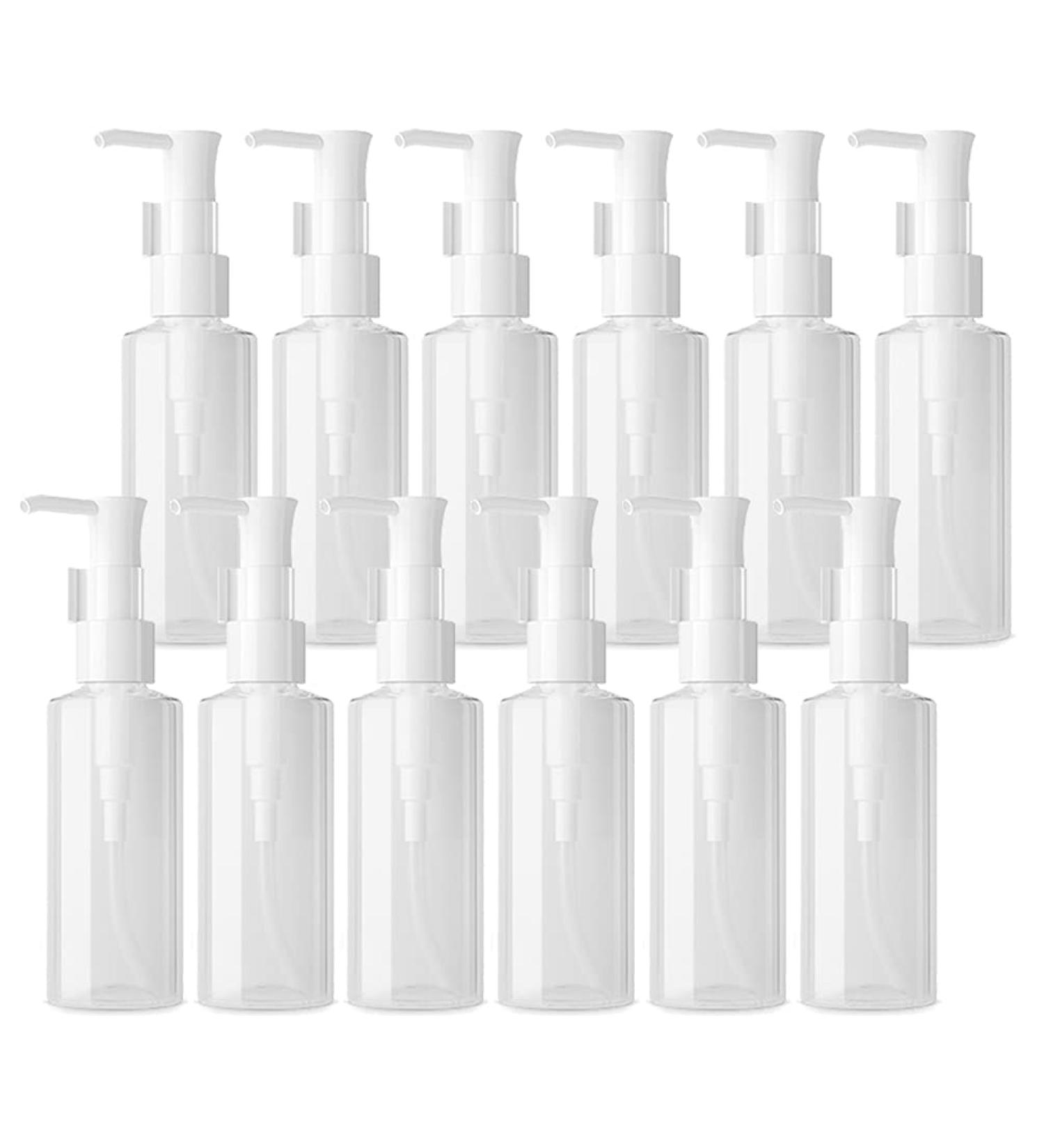 Buy Tianzd 12-Pack 50ml Clear Plastic Pump Dispenser Bottles for Lotions Gels & Creams - Ideal for Travel & Cosmetics - Buy Online on SooperMarket.com
