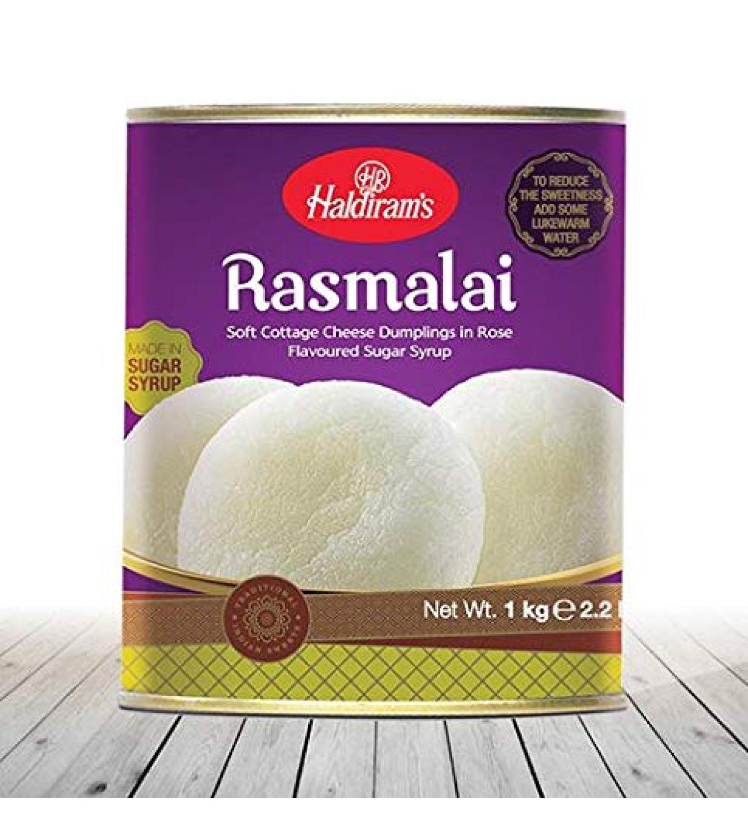 Haldiram's Rasmalai Indian Sweets-1kg- Tin