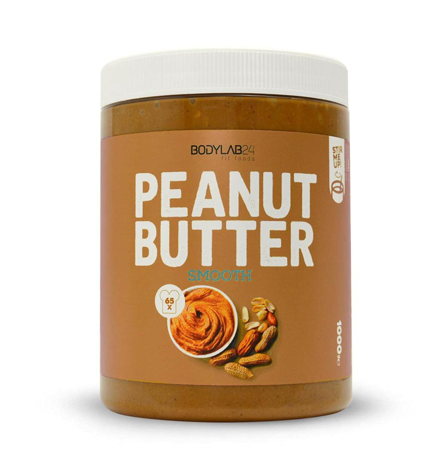 Bodylab24 100% Peanut Butter 1000g - Additive-Free Smooth Peanut Butter for a Healthy Snack - Buy Online on SooperMarket.com
