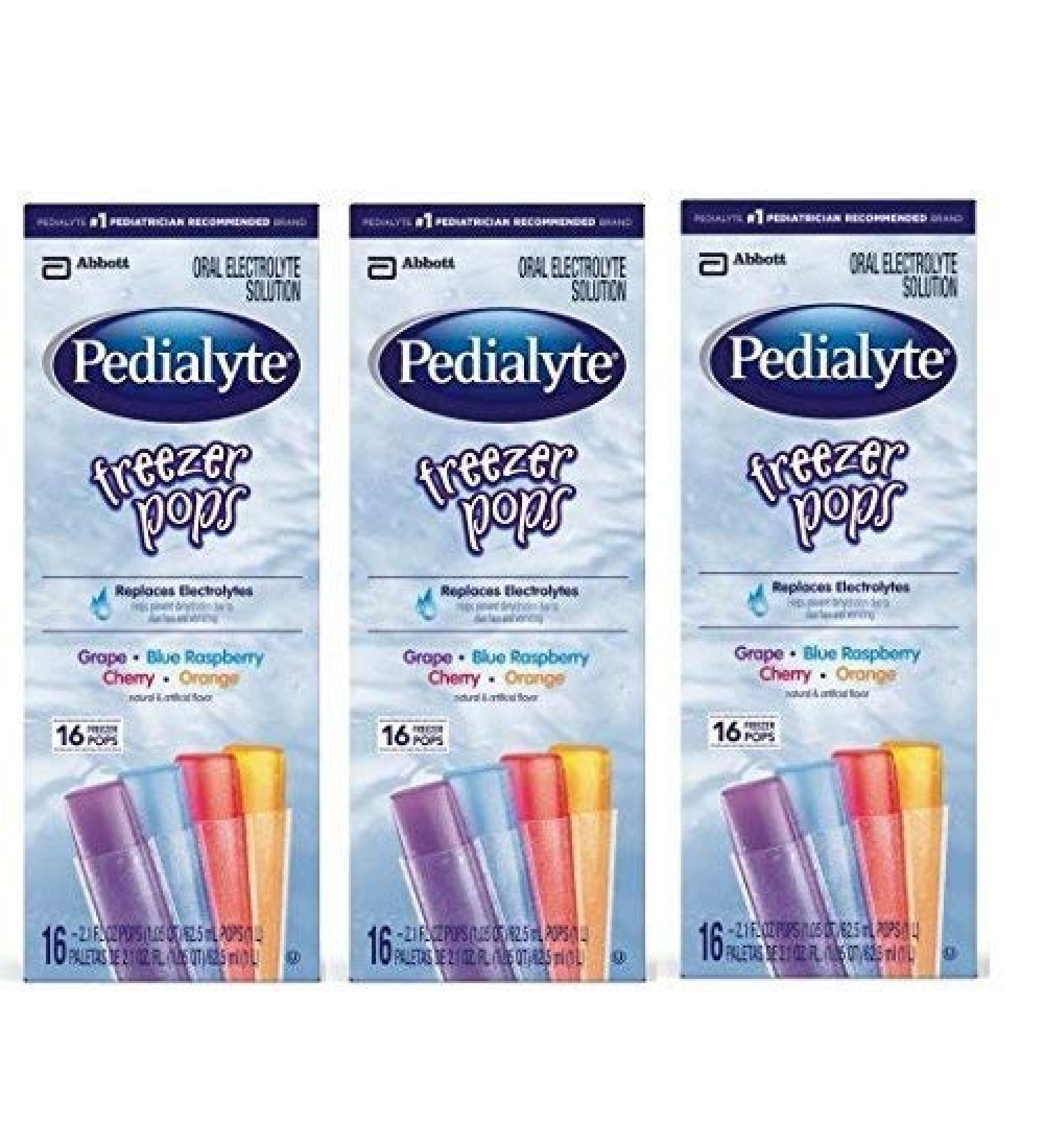 Pedialyte Freezer Pops - Assorted Flavors - 2.1 Ounce - 16 ct (Pack of 3)
