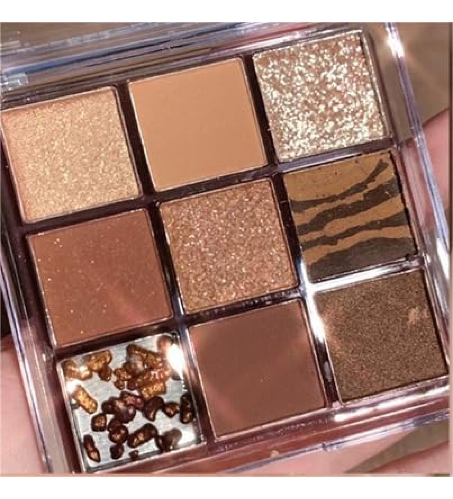 Lovelycat 9 Colors Glitter Eyeshadow Makeup Palette Matte High Pigmented Colorful Creamy Texture Eye Shadow Powder Natural Waterproof Long Lasting Eyeshadow Powder Cosmetics (brown) - Buy Online on SooperMarket.com